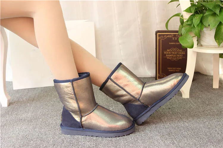 ; Коллекция года; зимние сапоги на натуральном меху; классические Mujer Botas; водонепроницаемые зимние сапоги из натуральной овечьей кожи; женская обувь