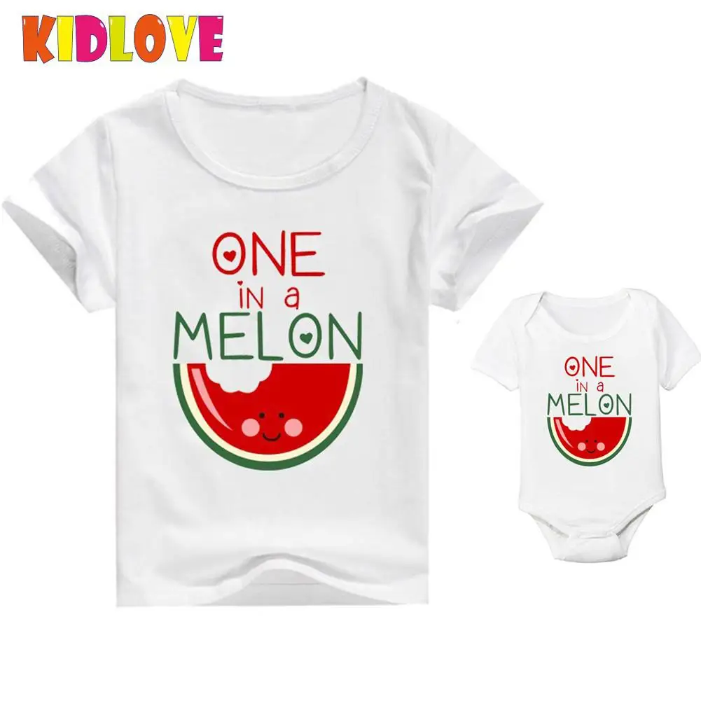 Kidlove Для детей на лето хлопковые футболки дышащий печати брат и сестра Семья