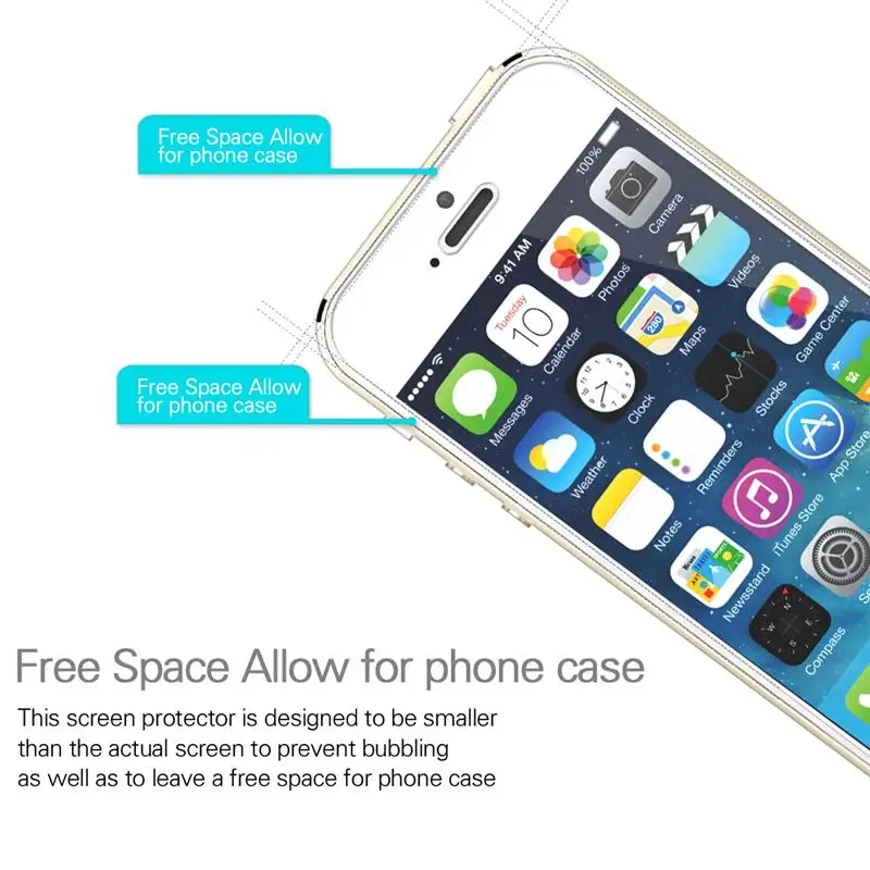 Защитная пленка для экрана iPhone 5 3 шт. закаленное стекло HD прозрачное с бесплатным