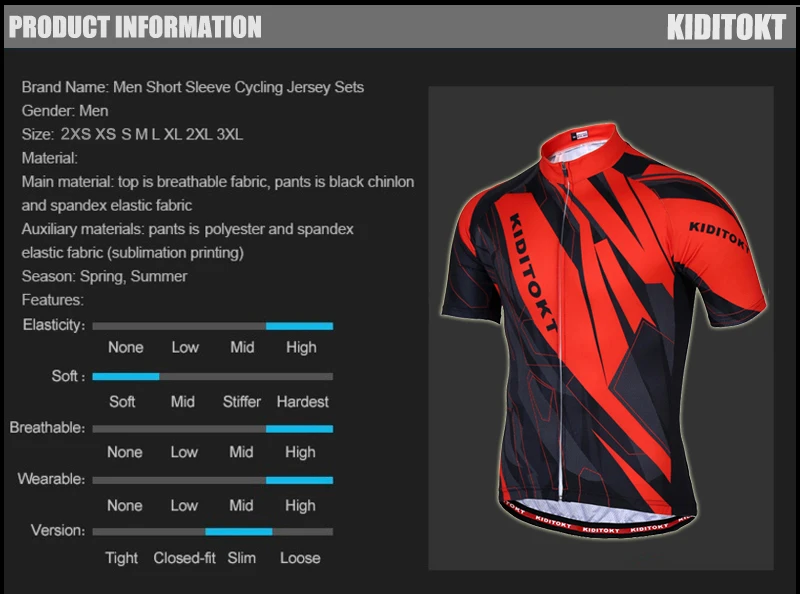 KIDITOKT анти-УФ Pro Летний Велоспорт Джерси Набор для мужчин MTB велосипед Велоспорт одежда Костюм дышащий гоночный велосипед нагрудник одежда костюм