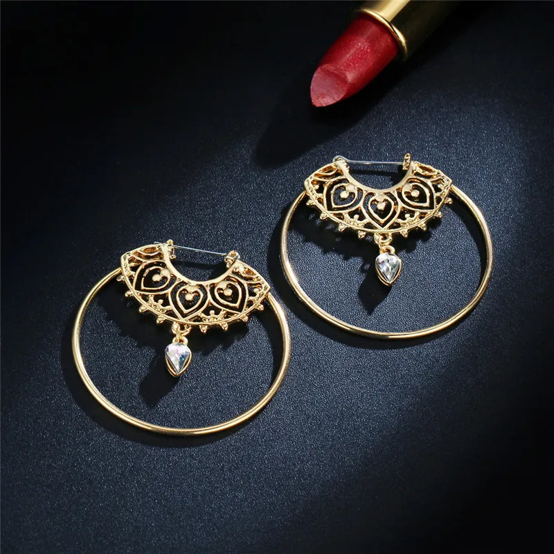 Женские круглые висячие серьги Bijoux золотого цвета с большими кругами и