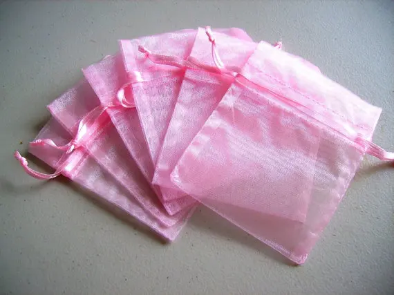 

Free Shipping 500pcs/lot Pink Organza Bags 7x9cm Christmas Wedding Gift Bags Jewelry Bags Gift packing Pouches