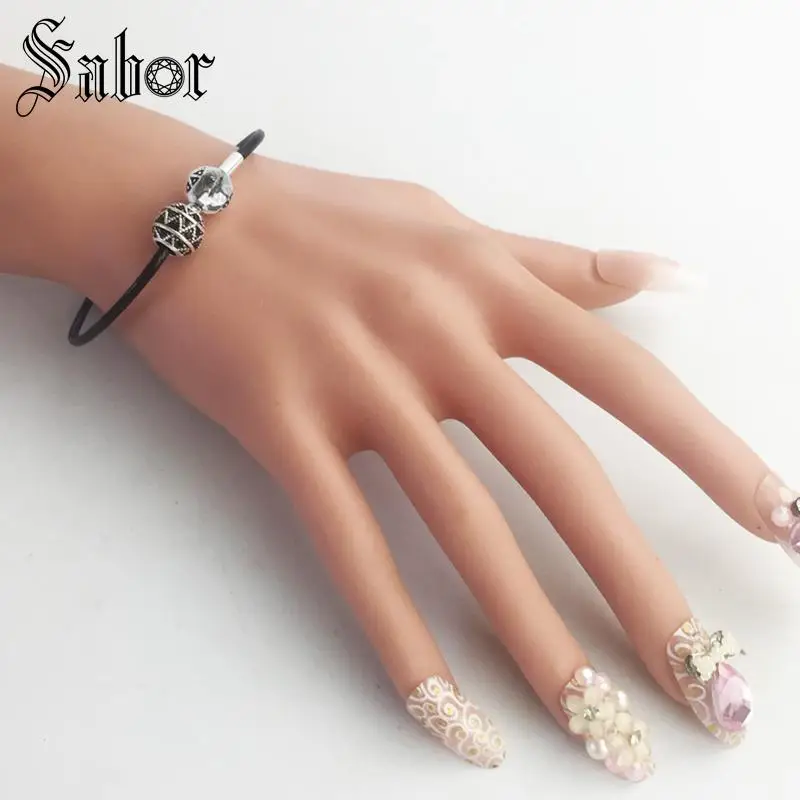 Браслеты звенья цепи вощеный хлопок серебряный цвет модные ювелирные изделия