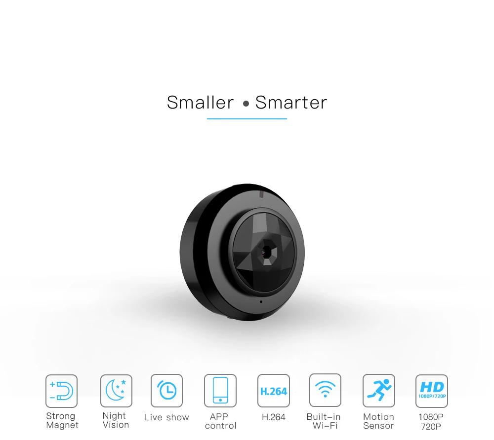 Camsoy Cookycam C6 микро WIFI мини камера HD 720P со смартфоном и приложением ночного видения IP
