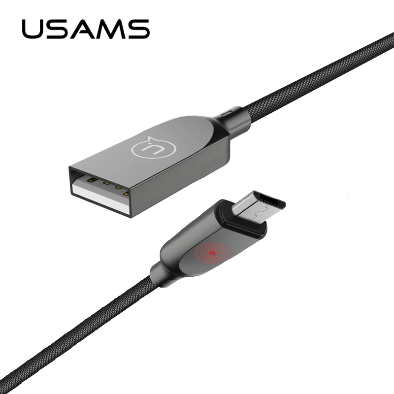 СВЕТОДИОДНЫЙ Свет Micro USB кабель авто отключен USAMS Нейлон Плетеный для samsung