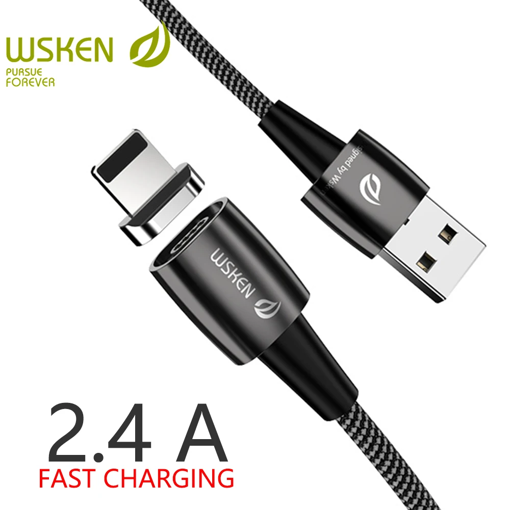 WSKEN X1Pro для iPhone кабель зарядного устройства USB Магнитный 2.4A быстрая Магнитная