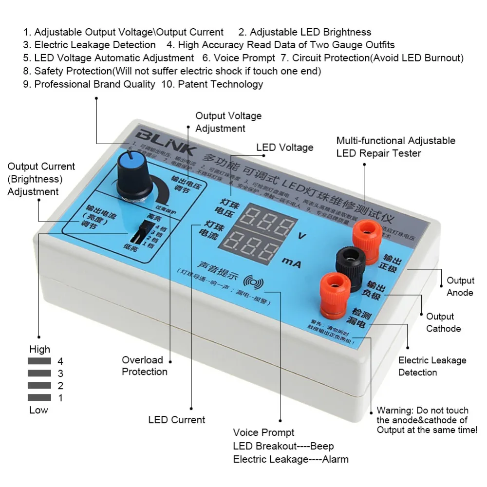 

2021 AC 220V LED Display Screen With Light Backlight LCD Tester Bead Board Lamp MAR23_15