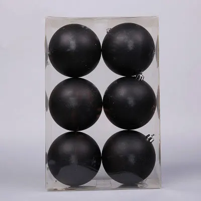 10cm Matte Ball 6pc 3-28 см черный матовый Рождественский шар для елки орнамент для дома оконные Подвески DIY вечерние украшения на день рождения - Цвет: 10cm Matte Ball 6pc