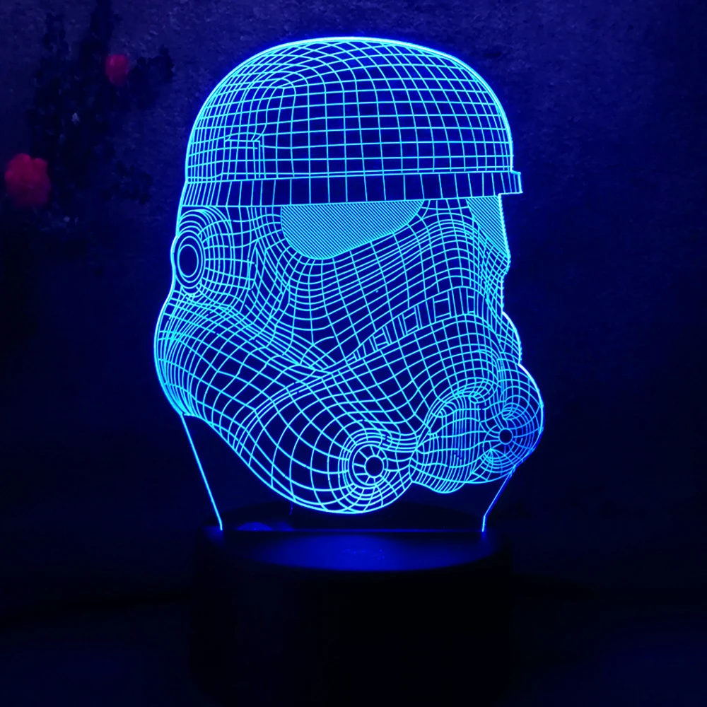 Новая 3D фигурка Звездные войны Белый воин RC игрушка иллюзия Лампа клон сила