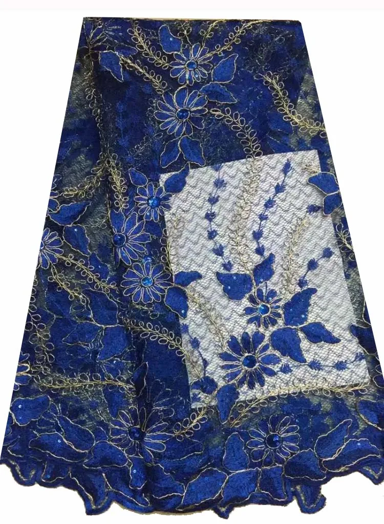 High quality African sequins lace fabric 5 Yards for Bridal dress Tulle bule NX0666-6 | Дом и сад