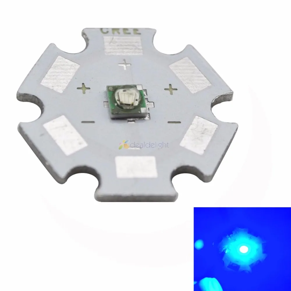 Светодиодный излучатель Cree XP-E XPE 10 шт. 1 Вт 3 синий 450-455nm 20 мм теплоотвод для