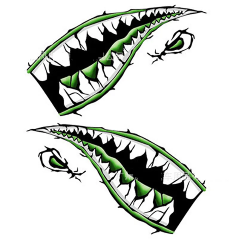

2pcs Car Stickers Shark Mouth Shark Teeth Funny Car Stickers Body Film Pull Reflective Stickers Car Styling Decor Accessories
