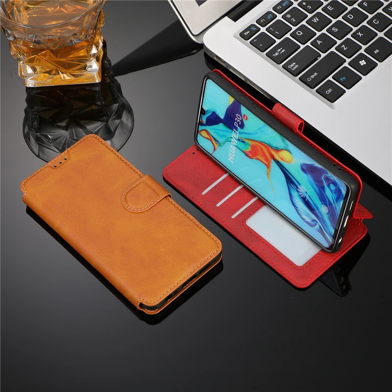 Кожаный чехол Бумажник для телефона Huawei Mate 20 Lite с отделением карт откидной Чехол