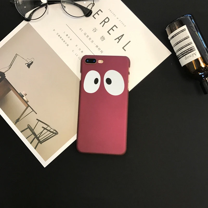 Забавный мультфильм глаза рисунком чехол для телефона iPhone 6 6S 7 8 Plus X жесткий