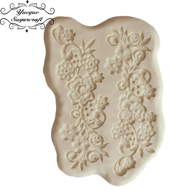 Yueyue Sugarcraft торта кружева плесень Свадебные силиконовые мат формы помадка
