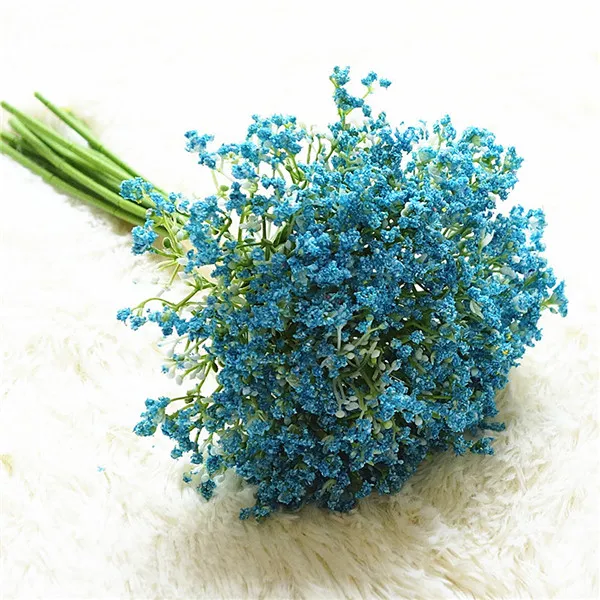 blue 16 шт./компл. Младенцы дыхание поддельные Гипсофила», «сделай сам» с цветочным рисунком букеты Младенцы дыхание искусственные цветы для дома свадебный Декор подарок - Цвет: blue