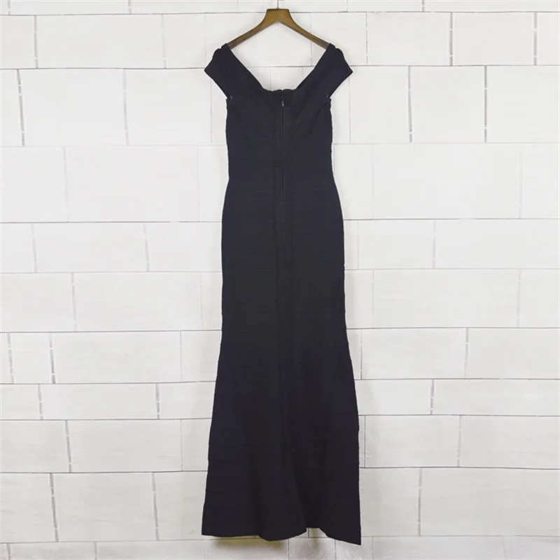 New Fashion Long Bandage Mermaid Dress HL Rayon Sexy Off The Shoulder V Neck Celebrity Evening Party Women Dresses Bodycon | Женская