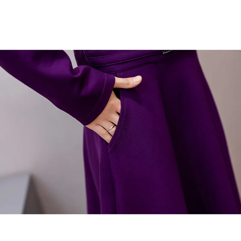 

2021 Spring Autumn New Women Long-sleeve Dress Plus size Slim Elegant Temperament Long Dress Solid V-neck Party Ladies Dress 3XL