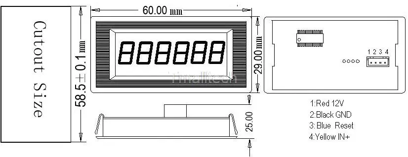 6 цифровой красный светодиод Счетчик панельный счетчик DC 8 12V Up Plus Totalizer 0 999999|counter