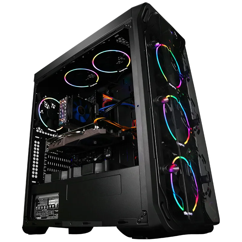 GETWORTH R31 компьютер жидкостного охлаждения Intel I7 Настольный I7 8700K GTX1060 6GB WD 240G SSD 8G ram Win10 5 светодиодный вентилятор водяного охлаждения ПК