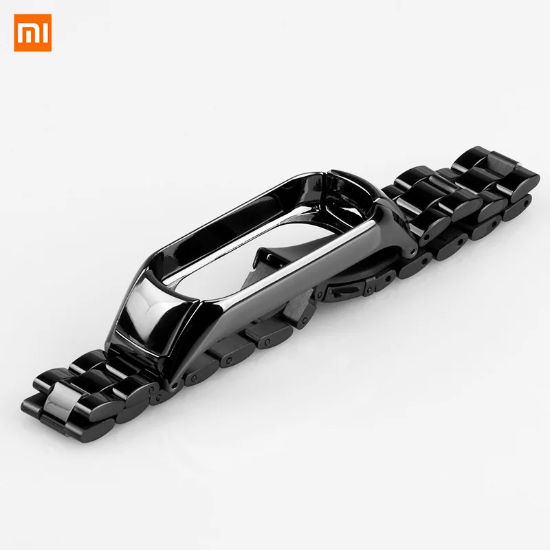 Браслет из нержавеющей стали MiBand 3 ремешок из натуральной кожи для Xiaomi Band3 Смарт-часы браслет металлический MiBand3 ремешок Браслеты