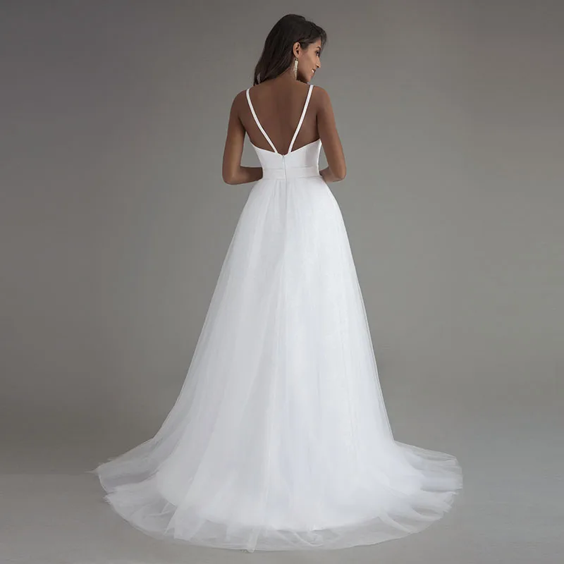 LORIE пляжные свадебные платья на бретельках 2020 Vestido Noiva Praia простые белые тюлевые