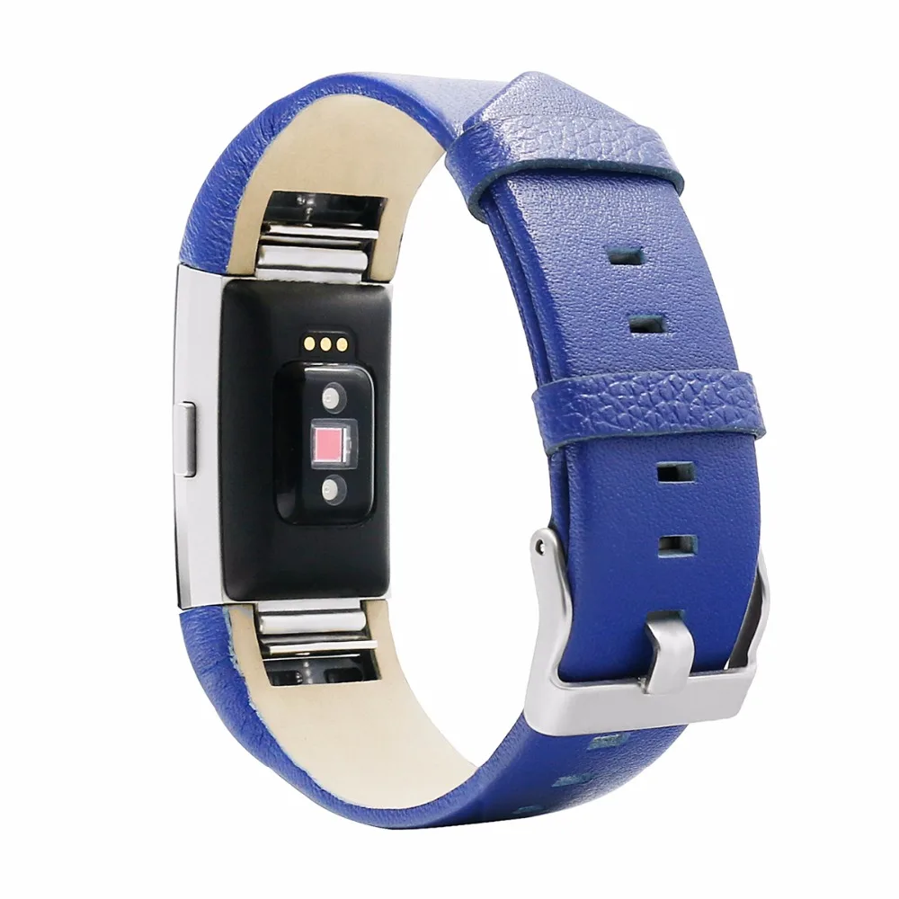 Ремешок из натуральной кожи для часов Fitbit Charge 2 регулируемый браслет в 1 с 3