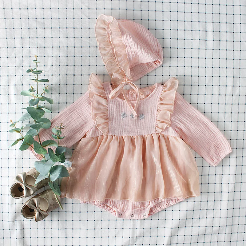 Одежда для маленьких девочек Осенний детский комбинезон новорожденных с длинным