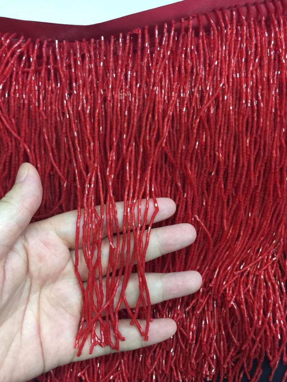 

stock tassel 5 yards/bag ym287# Bordeaux red 15 cm beads fringe clothing items for sawing dress fringe trim