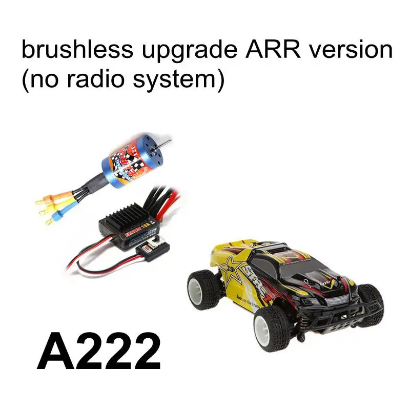 A222 brushless ARR RC WLtoys A202 A212 A222 A232 A242 A252 1:24 автомобиля ударная установка RTR бесщеточная модернизация EZRUN 2030 мотор 18A ESC AX5S 2,4 г радио - Цвет: A222 brushless ARR