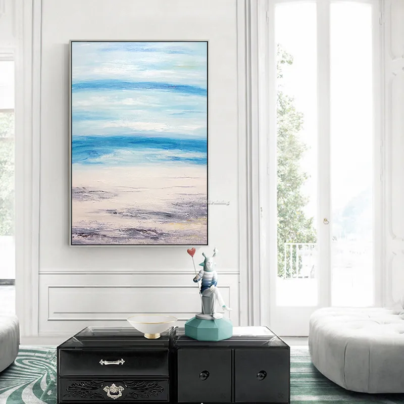 Морская волна Акриловая картина современная абстрактная оригинальная синяя