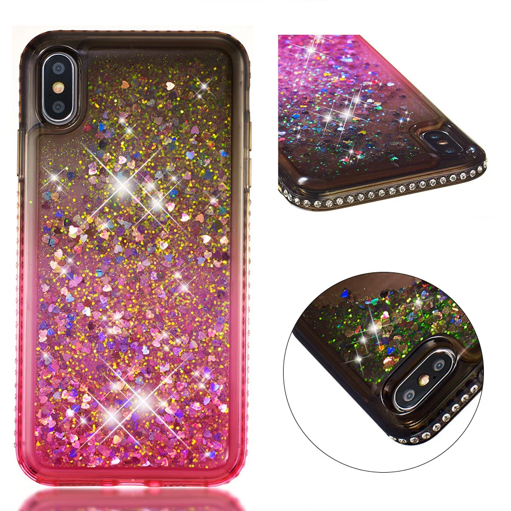 Край diamond градиент цвета блеск звезд Чехол для iPhone Xs max 6 7 8 плюс телефона