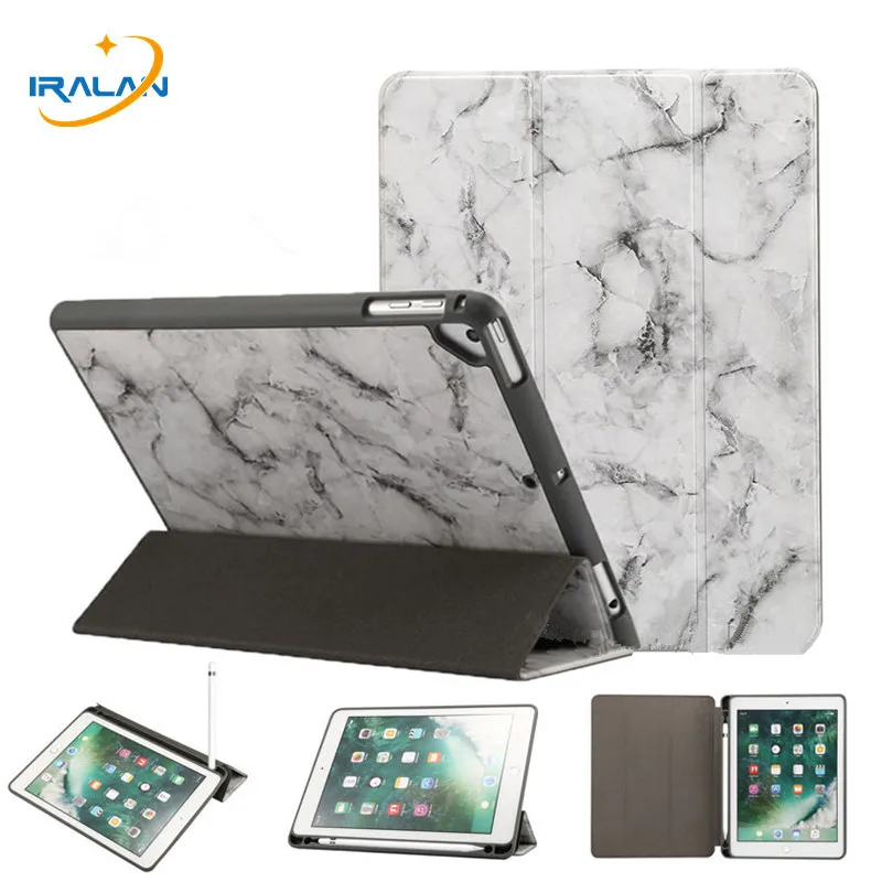 Чехол с мраморным рисунком для apple новый iPad 2018 2017 Pro 9 7 чехол держателем карандашей