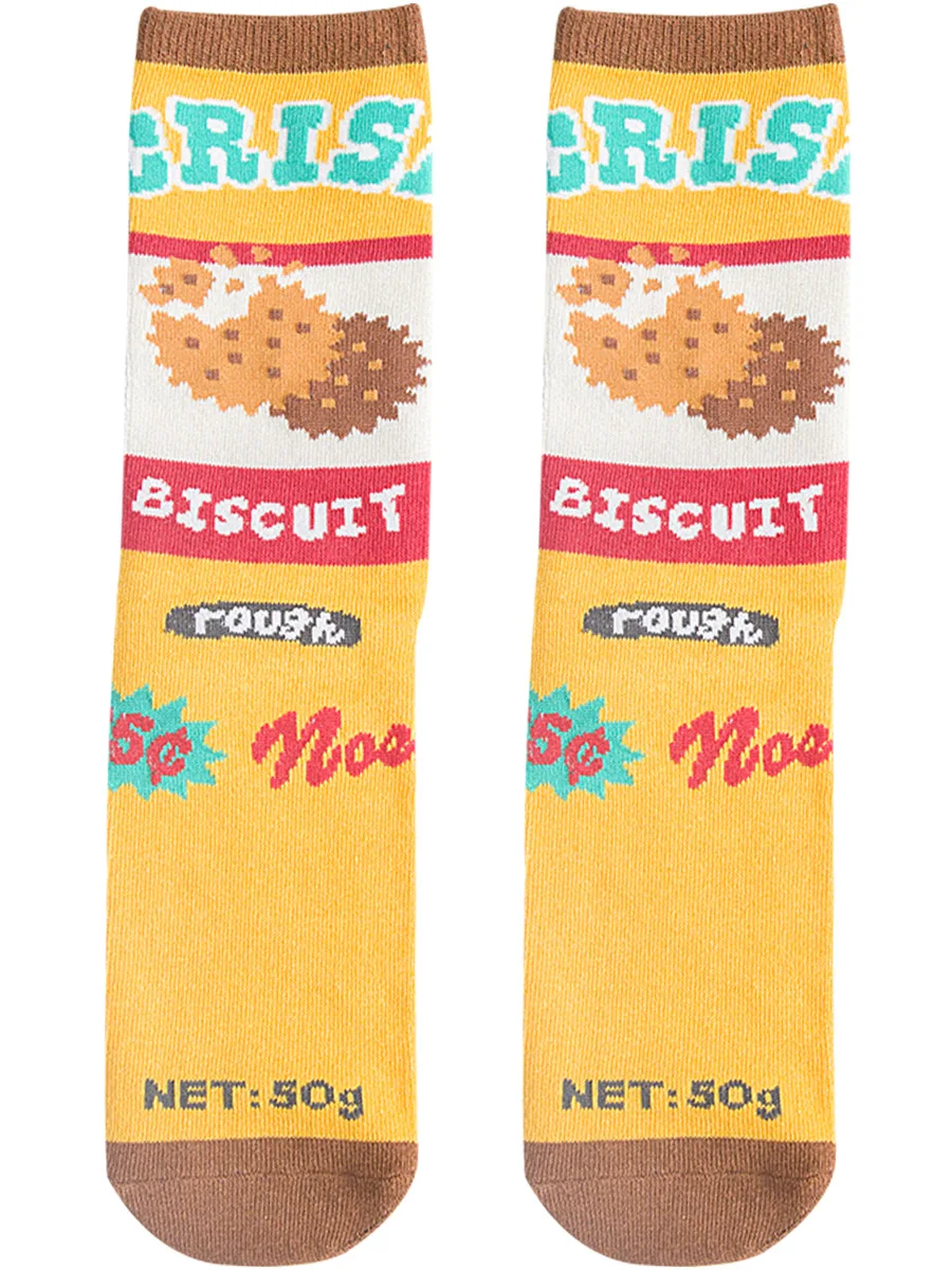 Milk Chocolate Japanese Trend Biscuits Tomato Food Short Socks Women Female Men Personality Long Cotton Funny Tube | Женская одежда