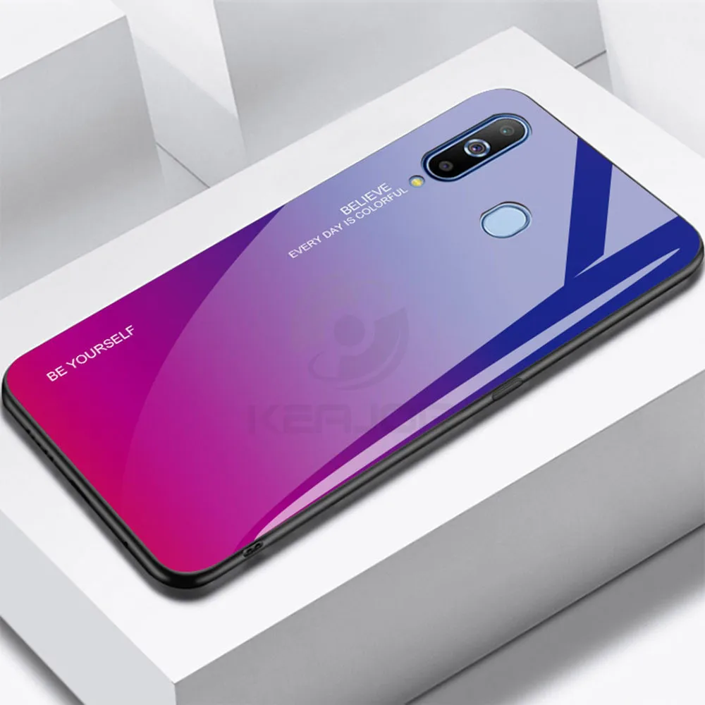 Keajor чехол для samsung Galaxy A40 A60 A70 чехол Роскошный градиентный закаленное стекло Жесткий чехол для samsung A 40 60 70 чехол Hoesje