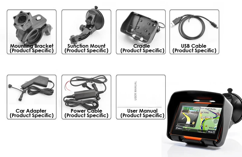 GPS навигатор для мотоцикла и автомобиля 4 3 дюйма 8 ГБ 256 Мб FM радио|motorcycle gps