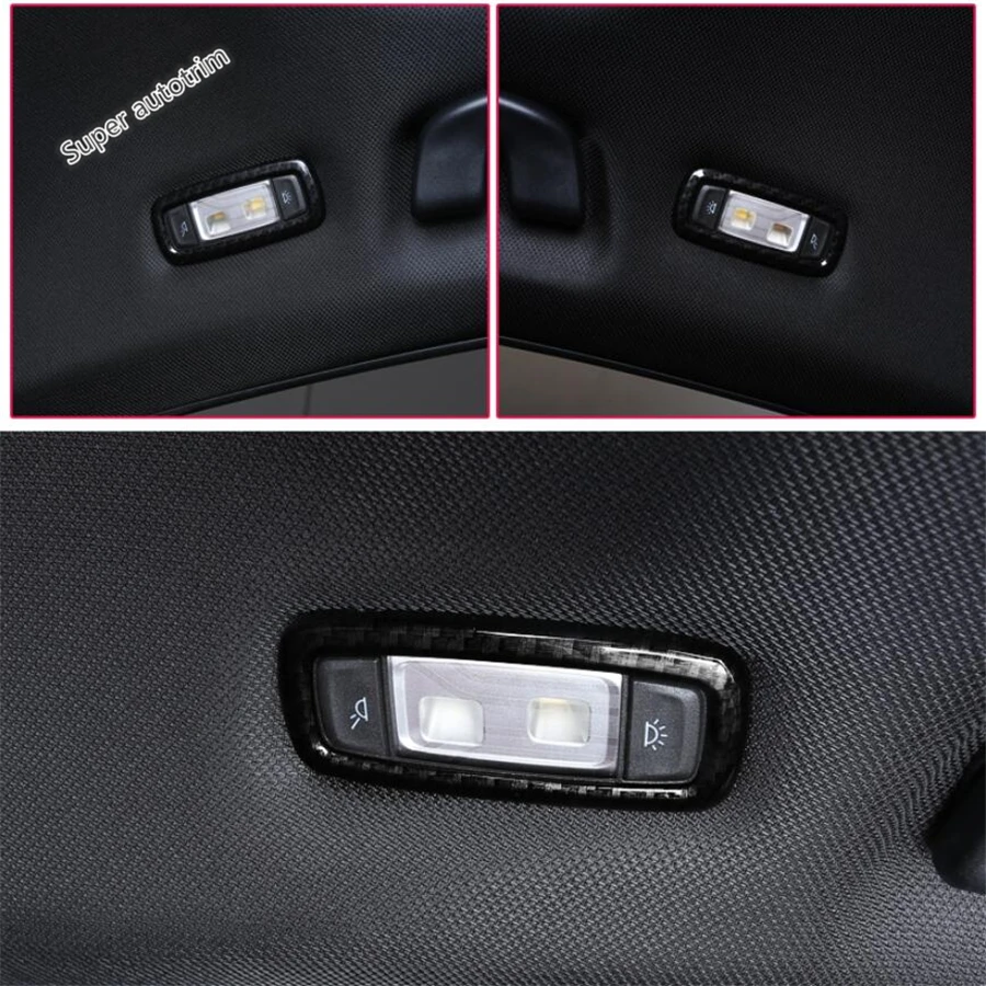 

Lapetus Rear Seat Roof Reading Lights Lamp Frame Cover Trim Matte Carbon Fiber ABS Fit For BMW 5 Series G30 530I 2017 - 2020