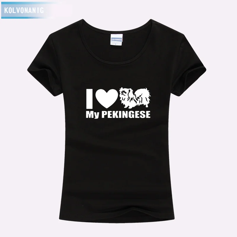 Одежда для женщин 2019 I Love My Pekingese модный принт Женская Новая брендовая футболка