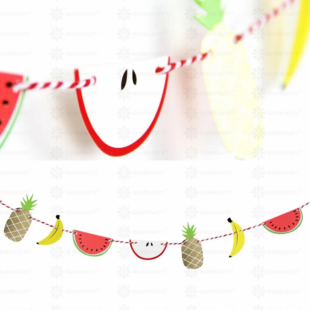 Маленькая бумажная гирлянда с фруктами летняя фруктовым наполнителем ананас