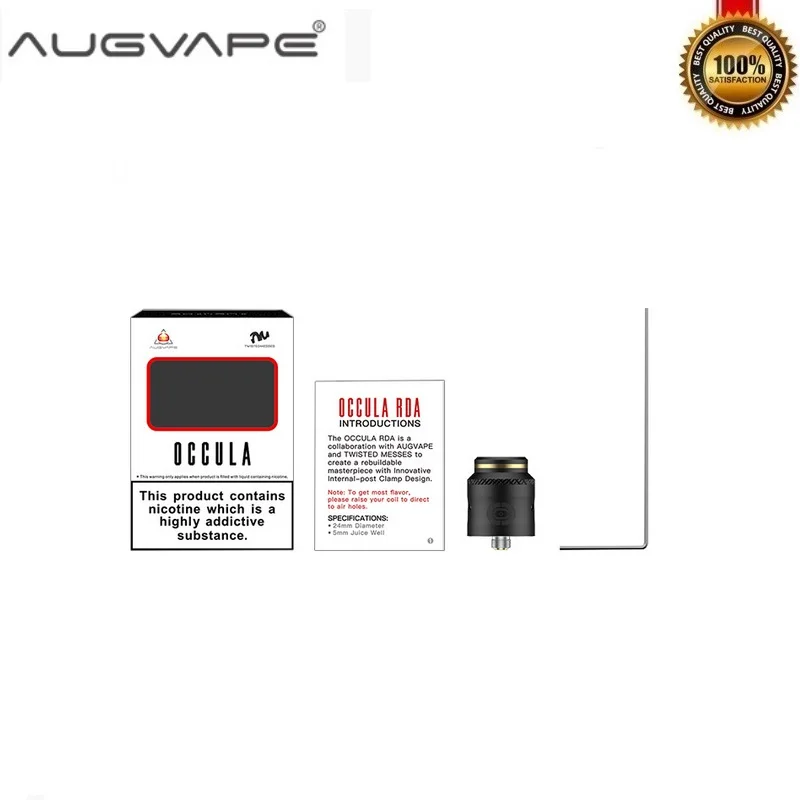 Оригинальный атомайзер Augvape OCCULA RDA 5 мл 24 мм одна двойная катушка перестраиваемая