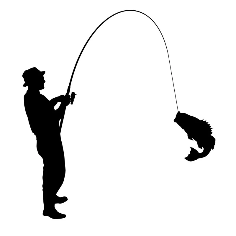 

15cm*16cm Fishing Fisherman Vinyl Fashion Personality Creative Classic Attractive Car Accessories Stickers