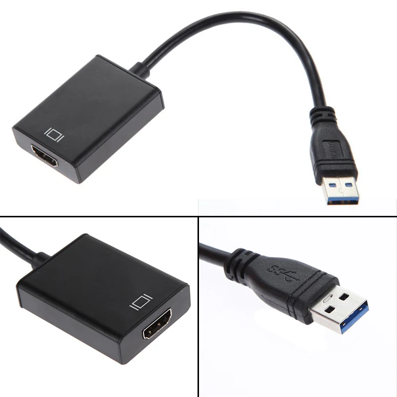 20 шт./лот Высокоскоростной USB 3 0 к HDMI адаптер металлический корпус Мужской