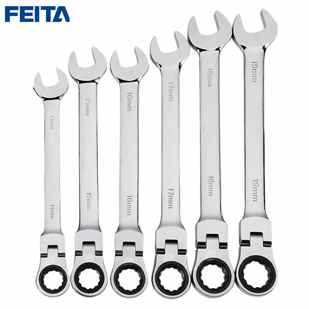 

FEITA 14-19mm Activities Ratchet Gears Wrench Torque Set flexible Open End Bike Spanner Car Repair Hand Tools (1PC & 6PCS)