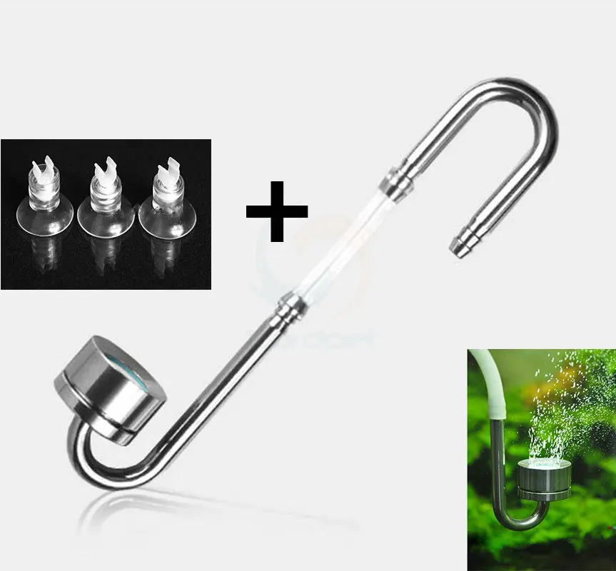 Stainless Steel Aquarium CO2 System U-Tubes Bend Diffuser Atomizer Fish Tank Carbon Dioxide Reactor Ceramic refinement Kit Set | Дом и сад
