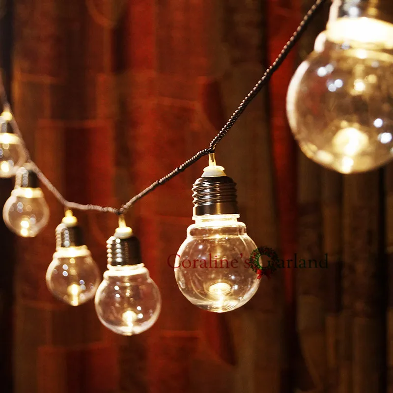 Новинка гирлянда с прозрачными круглыми лампочками 20 светодиодов 6 м