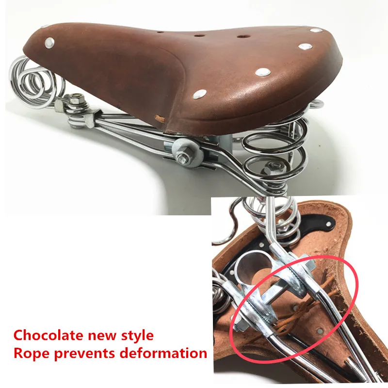 TDX5 Chocolate new Винтажное весеннее седло в виде слона из натуральной кожи в старом стиле, велосипедное седло из натуральной кожи, TDX-5 - Цвет: TDX5 Chocolate new