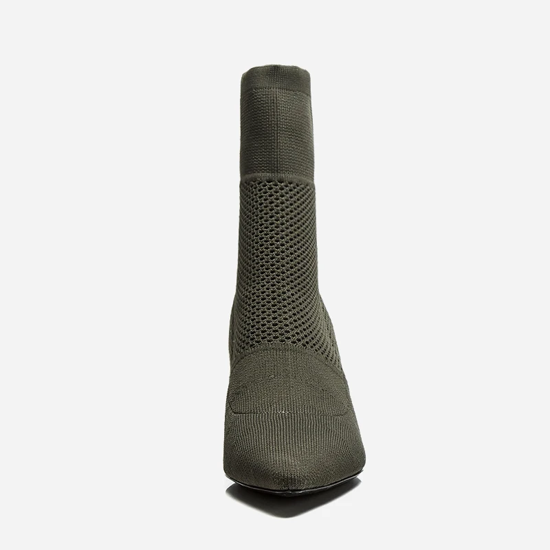 Sungtin/Модная стелька из эластичной ткани; женские ботинки; сезон весна; пикантные женские ботильоны с острым носком на высоком каблуке; стилеты
