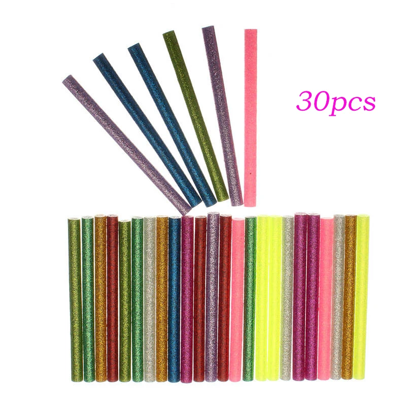 Лучшая цена 7*100 мм 30 шт. Flash Mix Color термоплавкий клей карандаш Mobile Beauty DIY инструменты