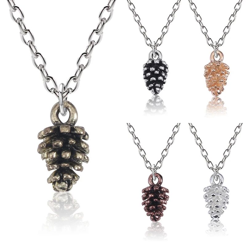 Chic Multicolor Jewelry Layering Pine Cone Women Bronze Acorn Alloy Necklace Pendant Lady | Украшения и аксессуары