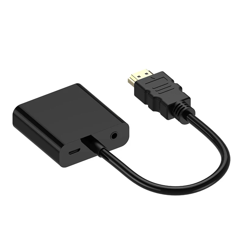 HDMI к VGA адаптер мужчина конвертер с разъемом 1080 P цифро аналоговый аудио видео для